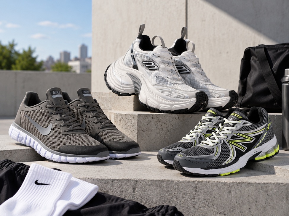 Серые летние кроссовки и носки: 3 реальные модели