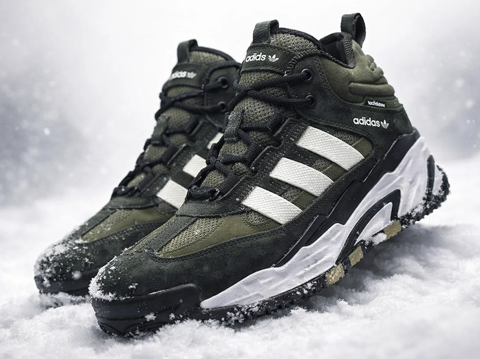 Зимние кроссовки Adidas Niteball зеленого цвета для мужчин